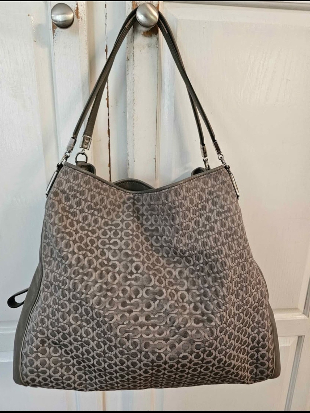 Coach Gray Patterned Women’s Shoulder Bag